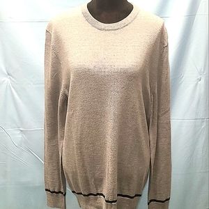 MERINO sweater Gray with black strip size medium Wool blend